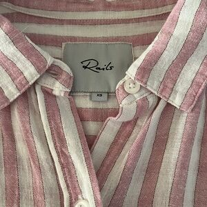 Rails pink and white button down